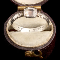 Stuart Crystal "A token of love" Silver Posy Ring