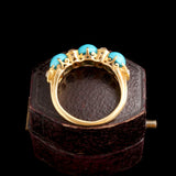 Victorian Turquoise & Diamond Bows Half Hoop Ring