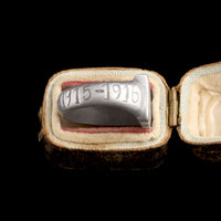 WWI Trench Art Aluminum "Guerre" Anchor Signet Ring