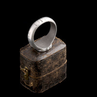 WWI Trench Art Aluminum "Guerre" Anchor Signet Ring