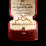 Victorian Pearl & Ruby "X" Ring