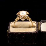 Late 19th Century Crown & Serpents Pearl Ring