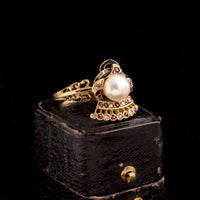 Late 19th Century Crown & Serpents Pearl Ring