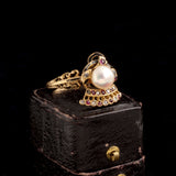 Late 19th Century Crown & Serpents Pearl Ring