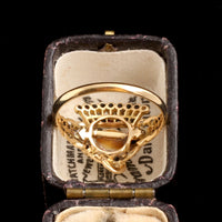 Late 19th Century Crown & Serpents Pearl Ring