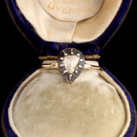 Georgian Pear-Shaped Rose Cut Diamond Ring