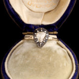 Georgian Pear-Shaped Rose Cut Diamond Ring