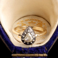 Georgian Pear-Shaped Rose Cut Diamond Ring