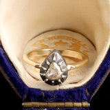 Georgian Pear-Shaped Rose Cut Diamond Ring