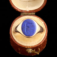 Victorian Lapis Lazuli "F" Signet Ring