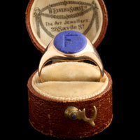 Victorian Lapis Lazuli "F" Signet Ring