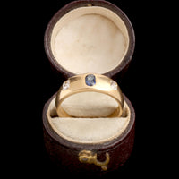Late Victorian Diamond & Sapphire 3 Stone Ring