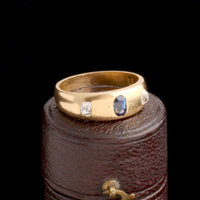 Late Victorian Diamond & Sapphire 3 Stone Ring