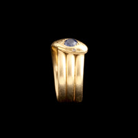 Late 19th Century French Diamond-Eyed Sapphire Snake Ring