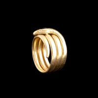 Late 19th Century French Diamond-Eyed Sapphire Snake Ring