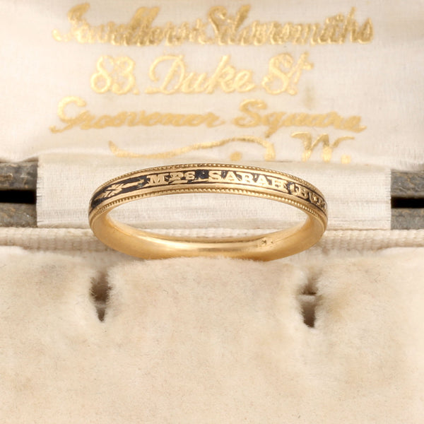 Georgian Mrs Sarah Burningham Mourning Ring