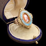Victorian Order of the Star of India Enamel & Porcelain Ring
