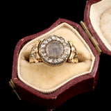 Victorian Swivel Mourning Ring in Original Box