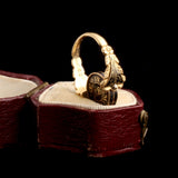 Victorian Swivel Mourning Ring in Original Box
