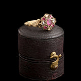 Mid Victorian Ruby & Diamond Cluster Ring