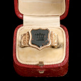 Victorian Bloodstone Crown Shield Signet Ring