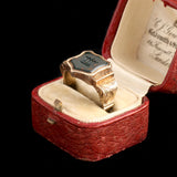 Victorian Bloodstone Crown Shield Signet Ring