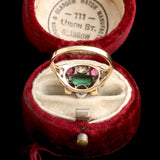 Victorian Emerald, Ruby & Diamond Cluster Ring