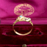 Late Victorian Turquoise & Garnet Twin Snakes Ring