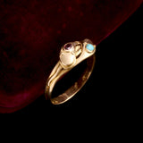 Late Victorian Turquoise & Garnet Twin Snakes Ring