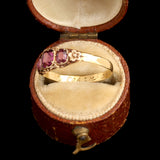 Victorian Three Garnet Modified Posy Ring