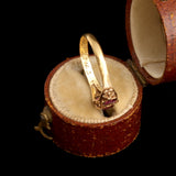 Victorian Three Garnet Modified Posy Ring