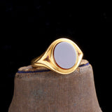 Victorian Nicolo Sardonyx "Eye" Signet Ring