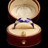 Victorian Royal Blue Enamel Diamond Star Ring