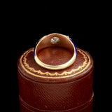 Victorian Royal Blue Enamel Diamond Star Ring