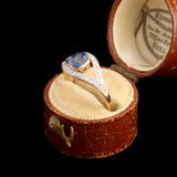 Edwardian Diamond & Sapphire Eye Ring