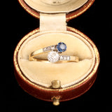 Edwardian Sapphire & Diamond Toi et Moi Ring