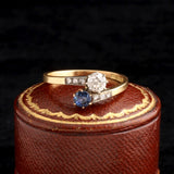 Edwardian Sapphire & Diamond Toi et Moi Ring