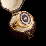 Victorian "Pari Animo" Intaglio Memorial Ring