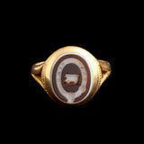 Victorian "Pari Animo" Intaglio Memorial Ring