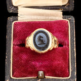 Victorian "Un dieu un roy un coeur" Intaglio Signet Ring