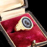 Victorian "Un dieu un roy un coeur" Intaglio Signet Ring