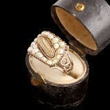 Georgian Topaz & Pearl Rectangle Cluster Ring