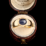 French Art Deco Sapphire Cabochon Ring