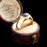 French Art Deco Sapphire Cabochon Ring