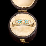 Victorian Turquoise & Pearl Veronica Ring