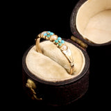 Victorian Turquoise & Pearl Veronica Ring