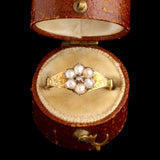 Victorian Seed Pearl & Diamond Locket Ring