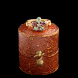 Early Victorian Gemstone Pansy Cluster Ring