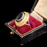 Victorian Archaeological Style Bullseye Agate Ring
