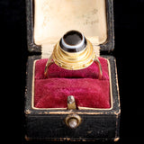 Victorian Archaeological Style Bullseye Agate Ring